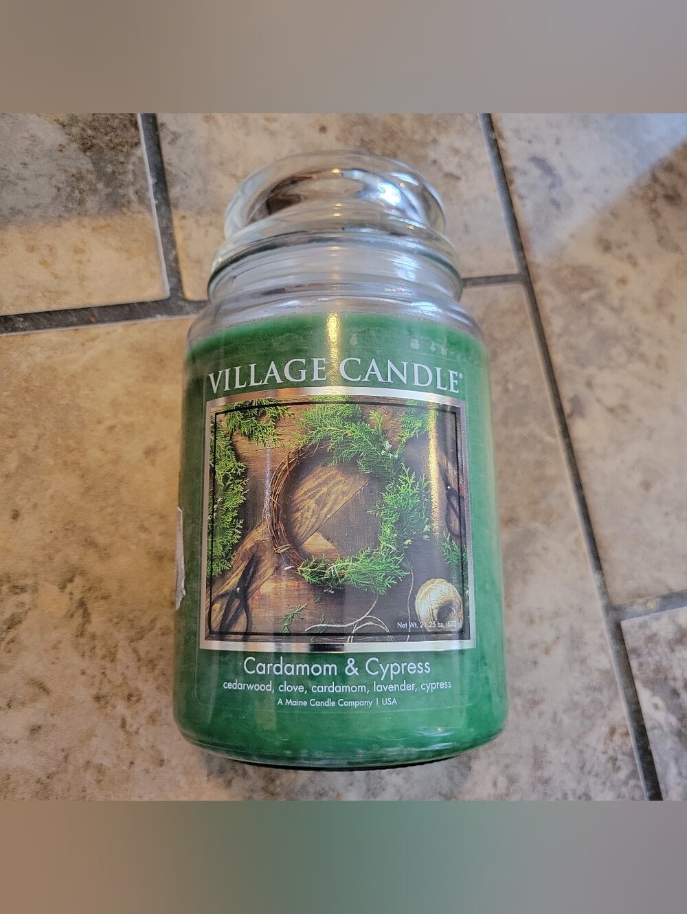 Village Candle Cardamom & Cypress Large Jar Candle HTF